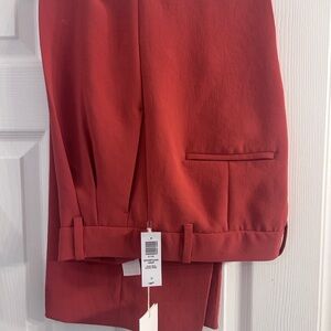 Aritzia Rosy Red Cropped Effortless Pants
